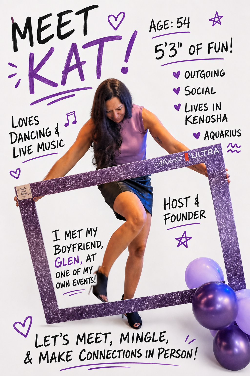 Meet Kat, the outgoing Kenosha host and founder of Single & here to Mingle